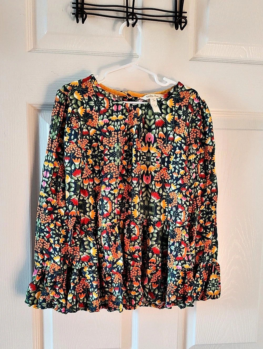 Matilda Jane Floral Blouse in Black & Multicolor Size 8